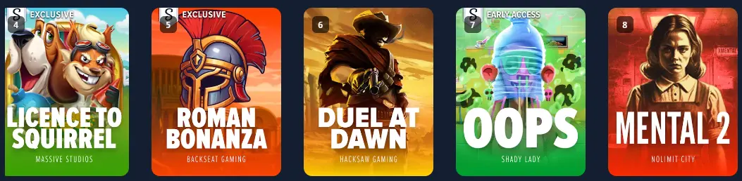 Seleção de Jogos no Casino STAKE